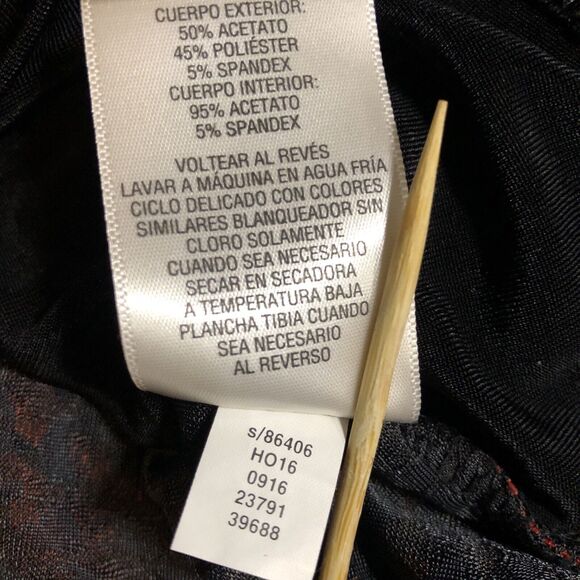 JM Collection Jacket Women M Red Black Cardigan Sparkling Rose Layered Look Top - Picture 10 of 11